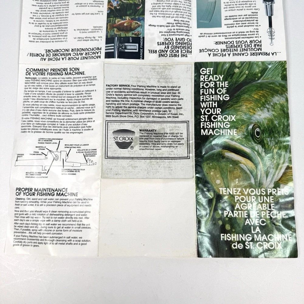 Vintage St Croix Fishing Machine Telescoping Travel Rod Reel Case Manual 1970s